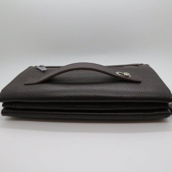 Women Handheld Wristlet Clutch Brown Leather Karya Small Strap Wallet Handbag - Picture 10 of 16